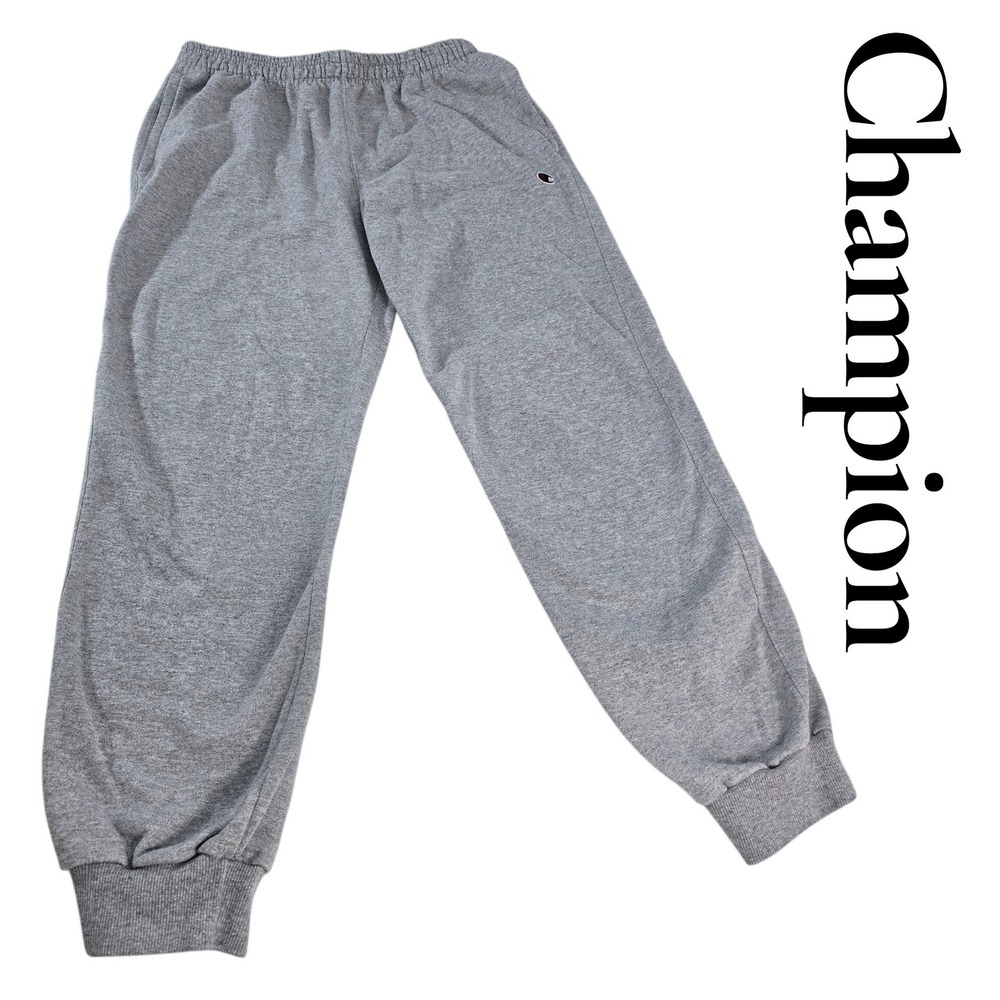Champion Sweatpants Mens L Gray Cotton Blend Jogger Elastic Waist Classic
